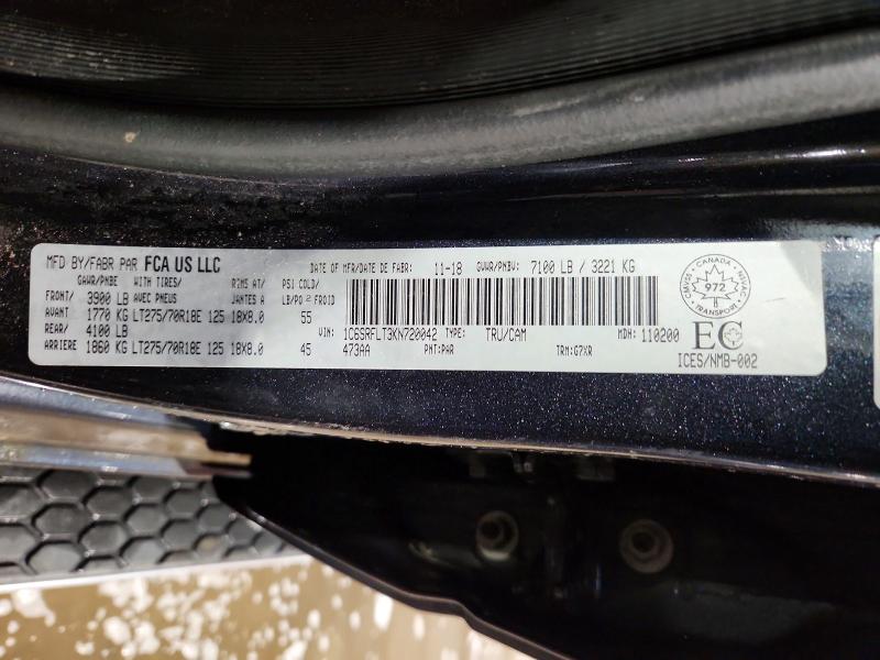 Продажа на аукционе авто 2019 Ram 1500, vin: 1C6SRFLT3KN720042, номер лота: 78426785