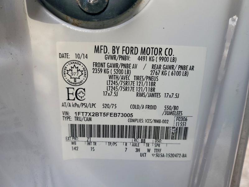 Продажа на аукционе авто 2015 Ford F250, vin: 1FT7X2BT5FEB73005, номер лота: 76905645