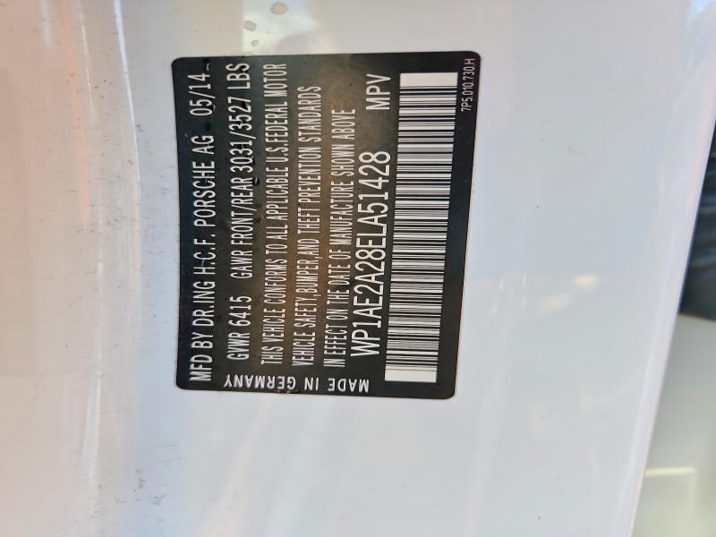 Продаж на аукціоні авто 2014 Porsche Cayenne, vin: WP1AE2A28ELA51428, номер лоту: 77939175