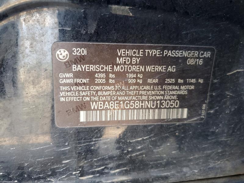 Auction sale of the 2017 Bmw 320 I, vin: WBA8E1G58HNU13050, lot number: 77352815