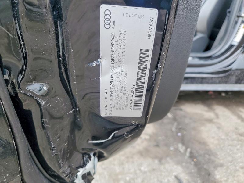 77910605 :رقم المزاد ، WAUP4AF51KA003222 vin ، 2019 Audi S5 مزاد بيع
