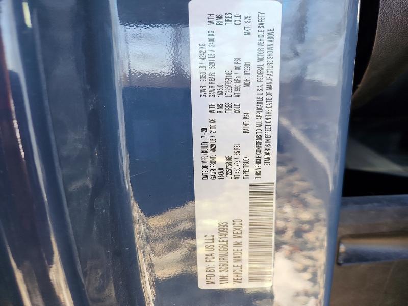 2020 Ram Promaster 3500 მანქანა იყიდება აუქციონზე, vin: 3C6URVJG6LE140993, აუქციონის ნომერი: 78340405