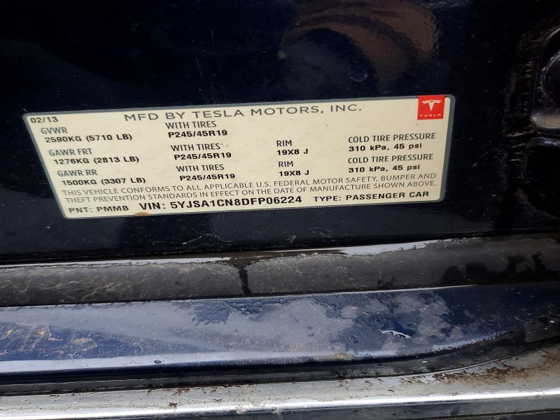 Продажа на аукционе авто 2013 Tesla Model S, vin: 5YJSA1CN8DFP06224, номер лота: 75024225