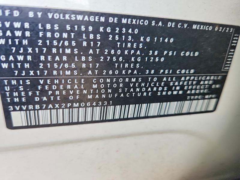 Aukcja sprzedaży 2023 Volkswagen Tiguan, vin: 3VVRB7AX2PM064331, numer aukcji: 78090205