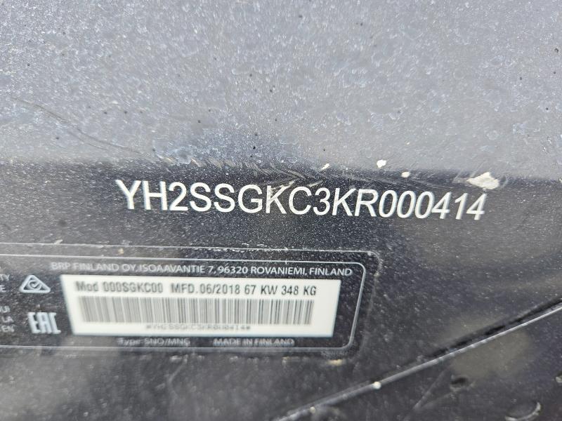 Aukcja sprzedaży 2019 Ski-doo Snowmobile, vin: YH2SSGKC3KR000414, numer aukcji: 74730535