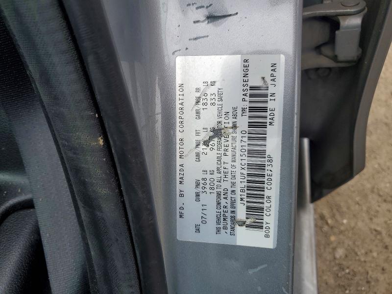 Aukcja sprzedaży 2012 Mazda 3, vin: JM1BL1UFXC1501710, numer aukcji: 77664435