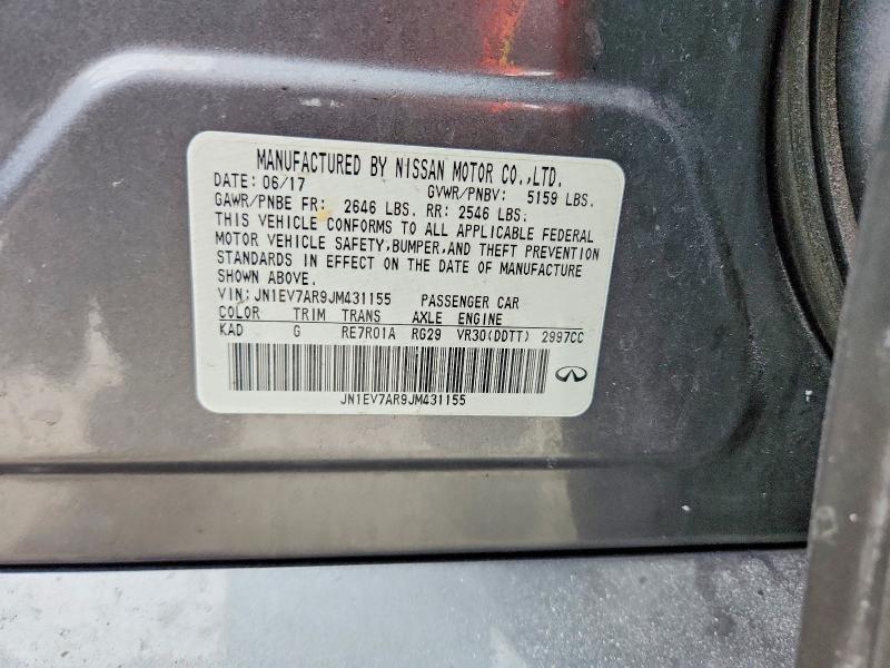 Aukcja sprzedaży 2018 Infiniti Q50, vin: JN1EV7AR9JM431155, numer aukcji: 75963595