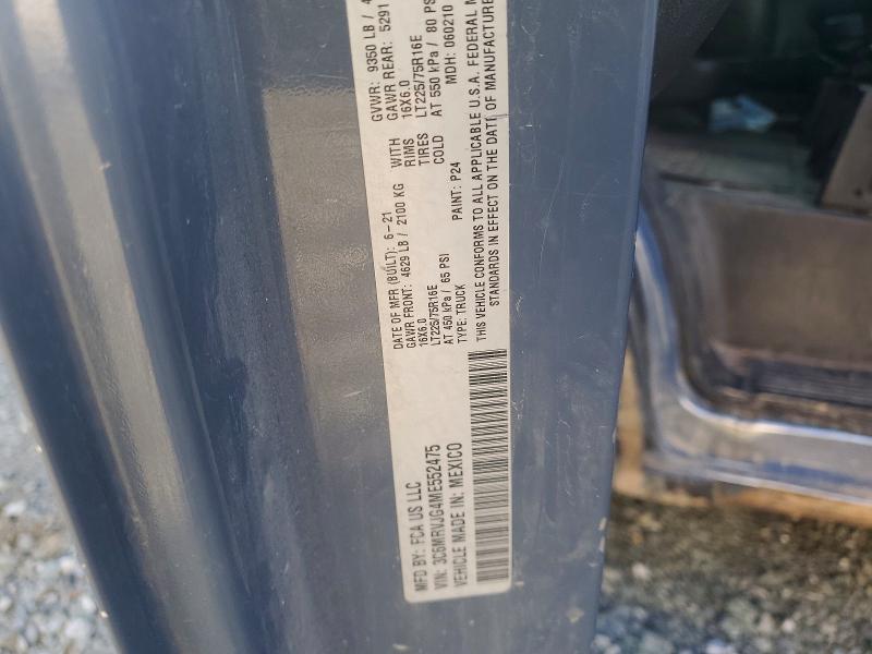 Продаж на аукціоні авто 2021 Ram Promaster 3500, vin: 3C6MRVJG4ME552475, номер лоту: 54541606