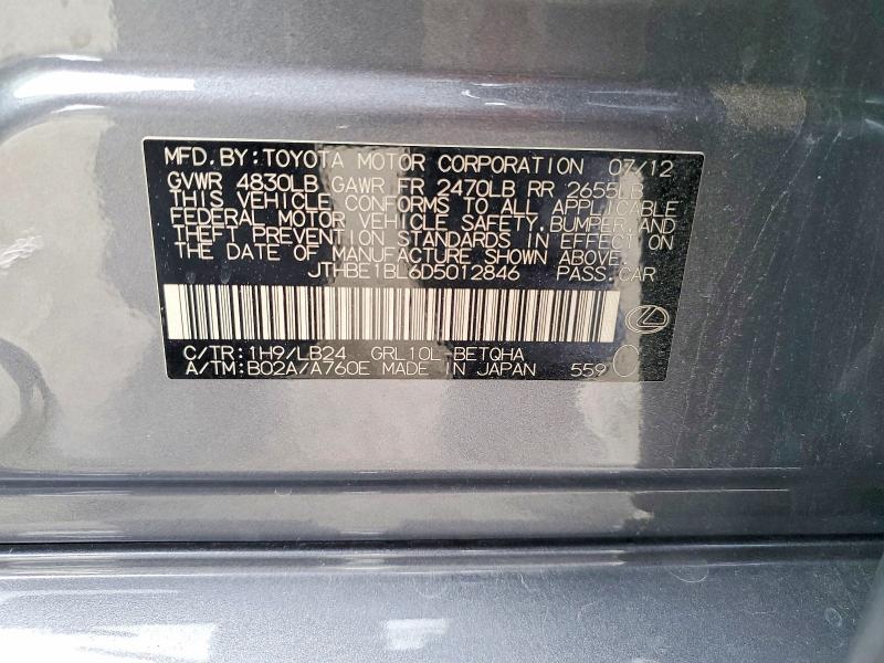 Продажа на аукционе авто 2013 Lexus Gs, vin: JTHBE1BL6D5012846, номер лота: 77106545