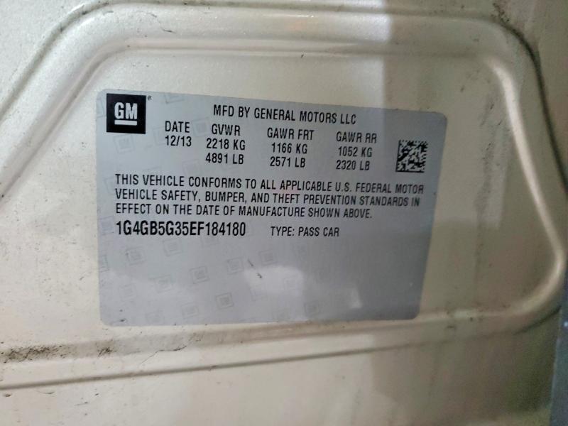 78867895 :رقم المزاد ، 1G4GB5G35EF184180 vin ، 2014 Buick Lacrosse مزاد بيع