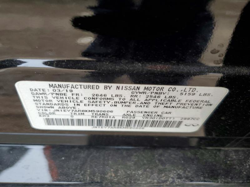2019 Infiniti Q50 მანქანა იყიდება აუქციონზე, vin: JN1EV7AR8KM590606, აუქციონის ნომერი: 76660175