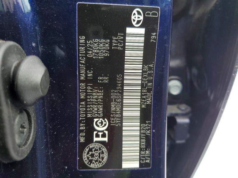 Продажа на аукционе авто 2025 Toyota Corolla, vin: 5YFB4MDE6SP294605, номер лота: 78307245