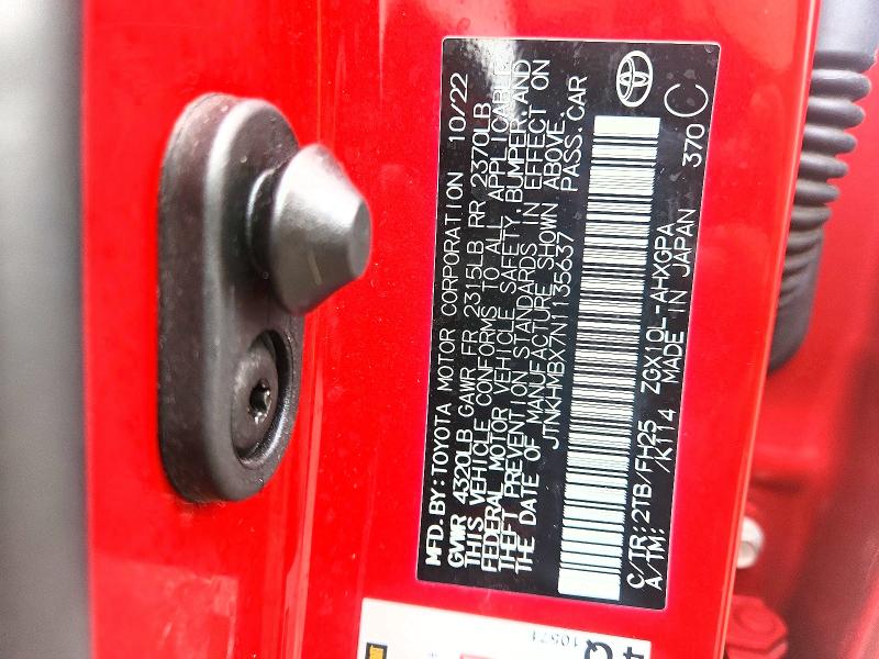 Aukcja sprzedaży 2022 Toyota C-hr, vin: JTNKHMBX7N1135637, numer aukcji: 75249755