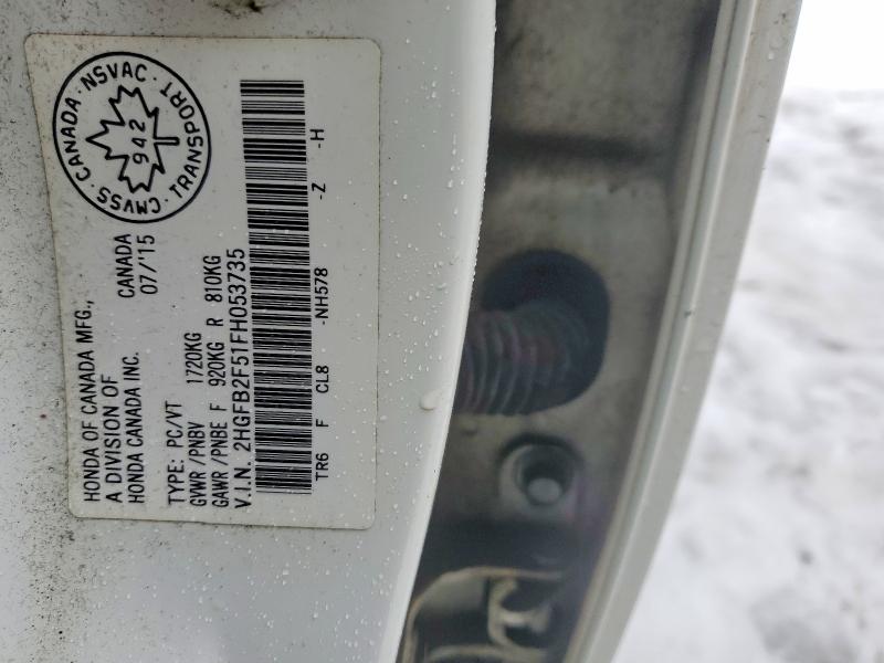 2015 Honda Civic მანქანა იყიდება აუქციონზე, vin: 2HGFB2F51FH053735, აუქციონის ნომერი: 78278685