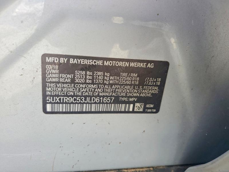 79270935 :رقم المزاد ، 5UXTR9C53JLD61657 vin ، 2018 Bmw X3 مزاد بيع