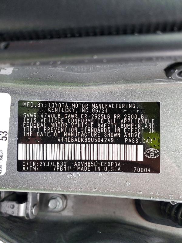 Продажа на аукционе авто 2025 Toyota Camry, vin: 4T1DBADK8SU504249, номер лота: 75310895