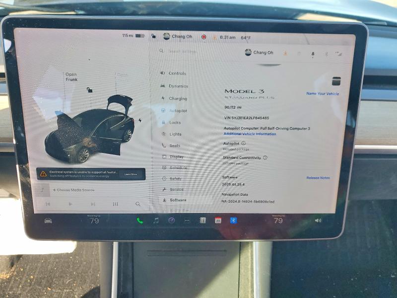 78518315 :رقم المزاد ، 5YJ3E1EA2LF645485 vin ، 2020 Tesla Model 3 مزاد بيع