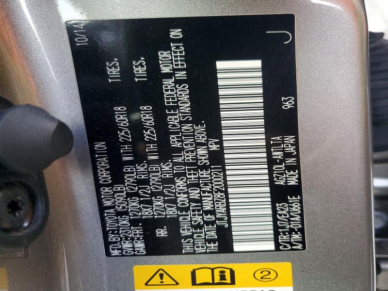 Aukcja sprzedaży 2015 Lexus Nx, vin: JTJYARBZ8F2000211, numer aukcji: 76454025