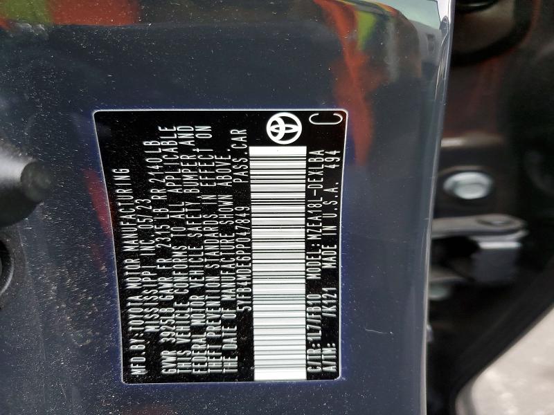 Aukcja sprzedaży 2023 Toyota Corolla Le, vin: 5YFB4MDE6PP047849, numer aukcji: 76829925