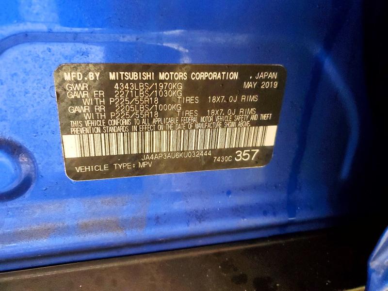 Продаж на аукціоні авто 2019 Mitsubishi Outlander Sport, vin: JA4AP3AU6KU032444, номер лоту: 77354265