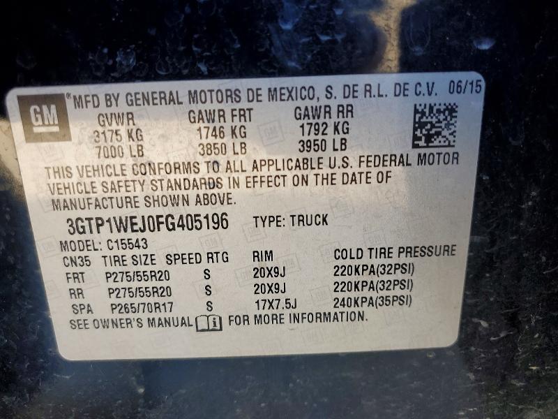 Продажа на аукционе авто 2015 Gmc Sierra, vin: 3GTP1WEJ0FG405196, номер лота: 77600855