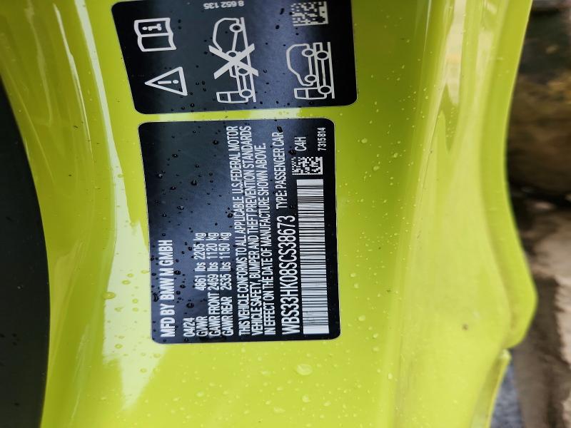 79164045 :رقم المزاد ، WBS33HK08SCS38673 vin ، 2025 Bmw M4 مزاد بيع