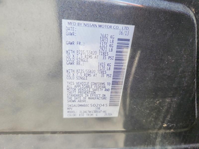 Aukcja sprzedaży 2014 Infiniti Qx60, vin: 5N1AL0MN6EC502045, numer aukcji: 77487735