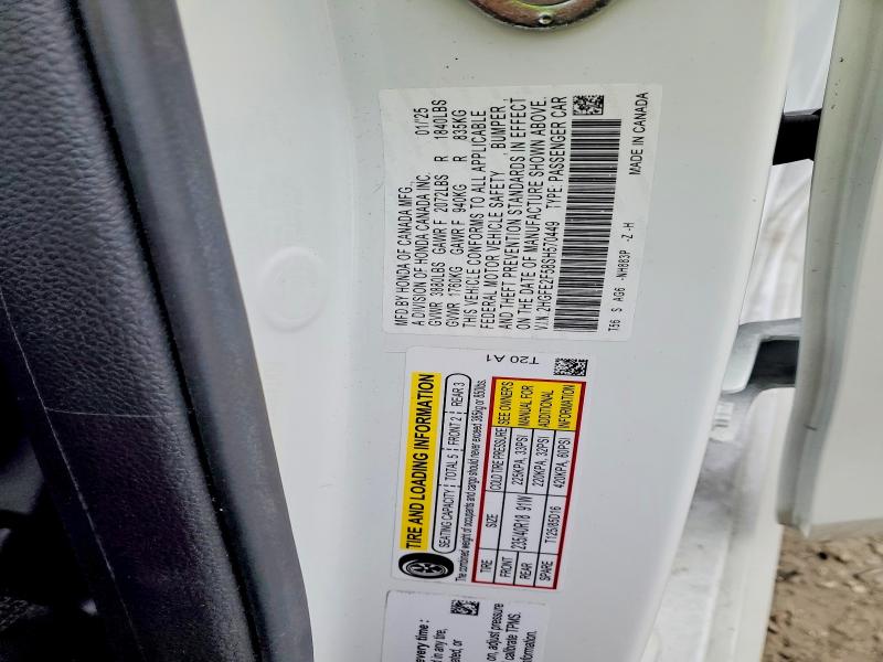 75164475 :رقم المزاد ، 2HGFE2F58SH570449 vin ، 2025 Honda Civic Spor مزاد بيع