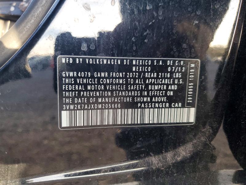 79243475 :رقم المزاد ، 3VW2K7AJXDM205666 vin ، 2013 Volkswagen Jetta مزاد بيع