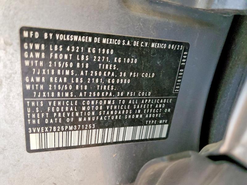 Продаж на аукціоні авто 2023 Volkswagen Taos, vin: 3VVEX7B25PM371253, номер лоту: 75293835