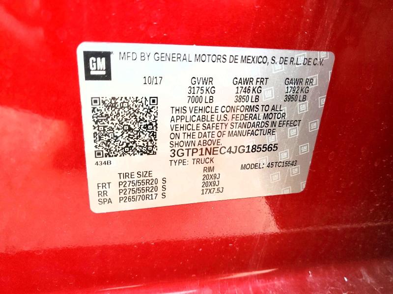 Aukcja sprzedaży 2018 Gmc Sierra, vin: 3GTP1NEC4JG185565, numer aukcji: 77713815