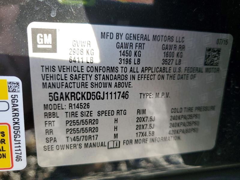 Продаж на аукціоні авто 2016 Buick Enclave, vin: 5GAKRCKD5GJ111746, номер лоту: 77164675
