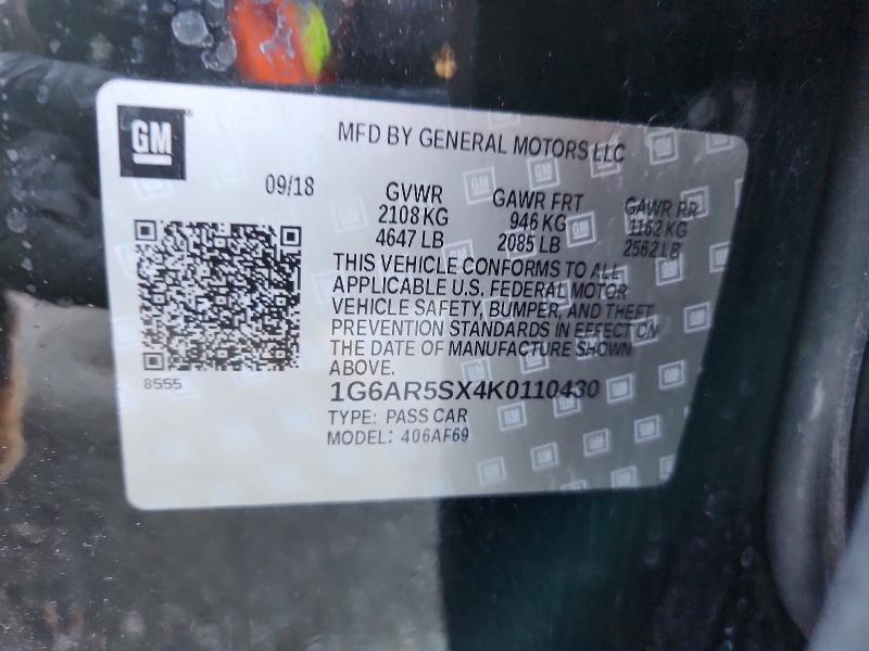 77239885 :رقم المزاد ، 1G6AR5SX4K0110430 vin ، 2019 Cadillac Cts مزاد بيع