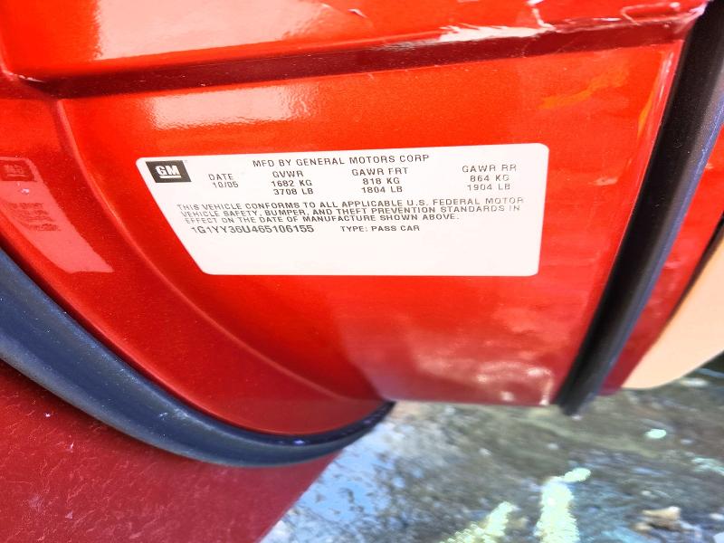 Aukcja sprzedaży 2006 Chevrolet Corvette, vin: 1G1YY36U465106155, numer aukcji: 77957725