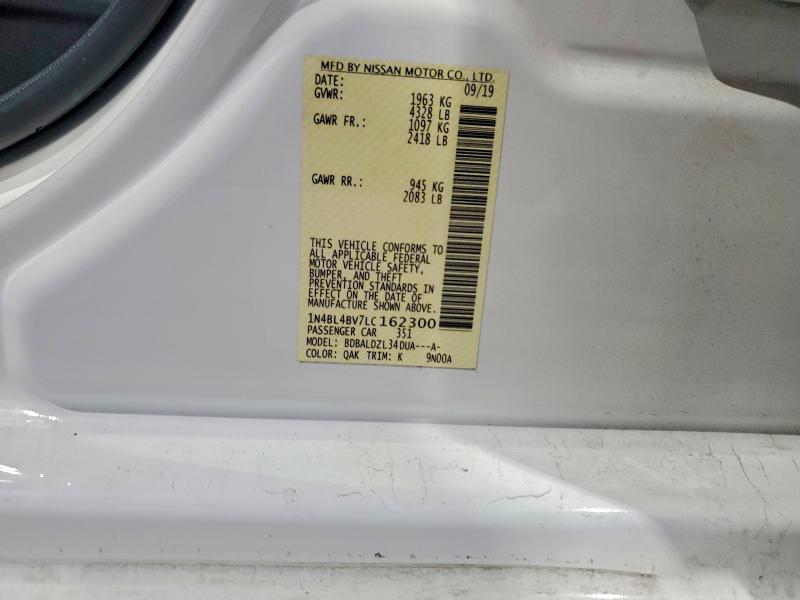 2020 Nissan Altima მანქანა იყიდება აუქციონზე, vin: 1N4BL4BV7LC162300, აუქციონის ნომერი: 75019235