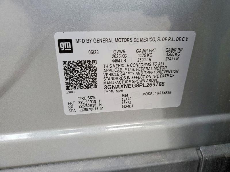 Продаж на аукціоні авто 2023 Chevrolet Equinox, vin: 3GNAXNEG8PL269788, номер лоту: 76809415
