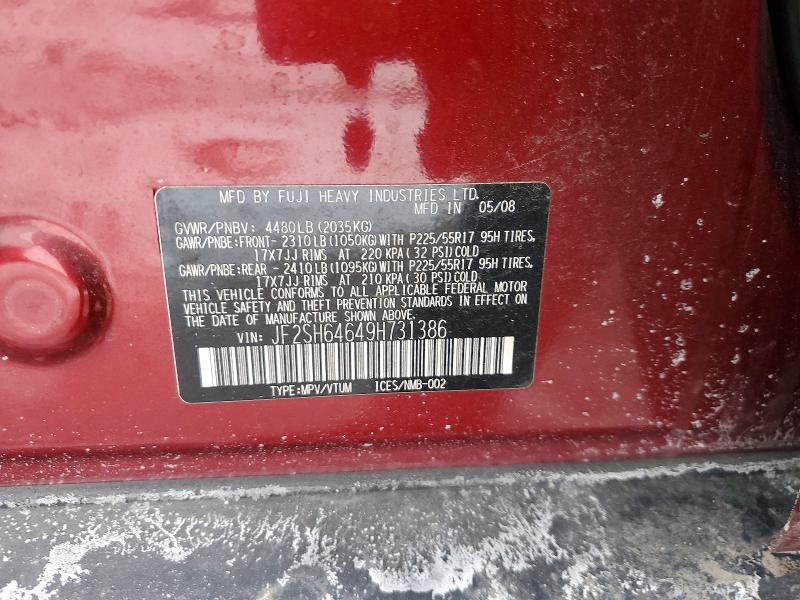 Продаж на аукціоні авто 2009 Subaru Forester, vin: JF2SH64649H731386, номер лоту: 75975495