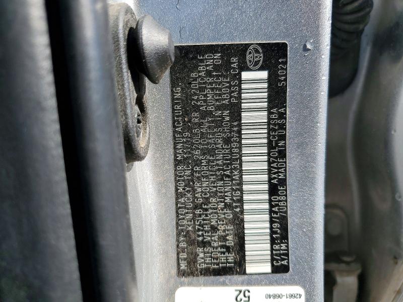 Продажа на аукционе авто 2020 Toyota Camry, vin: 4T1G11AK3LU893744, номер лота: 75065185