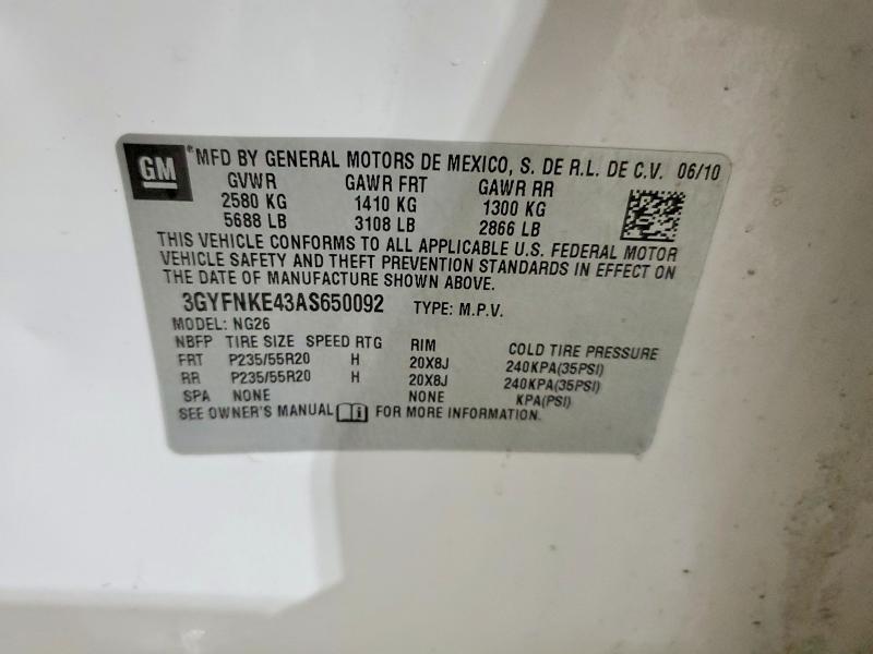Продаж на аукціоні авто 2010 Cadillac Srx, vin: 3GYFNKE43AS650092, номер лоту: 77538455