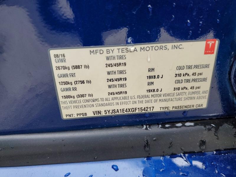 Aukcja sprzedaży 2016 Tesla Model S, vin: 5YJSA1E4XGF154217, numer aukcji: 78253795