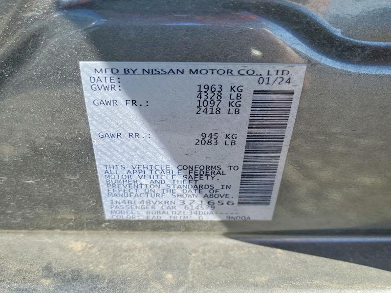 2024 Nissan Altima მანქანა იყიდება აუქციონზე, vin: 1N4BL4BVXRN371656, აუქციონის ნომერი: 77526765