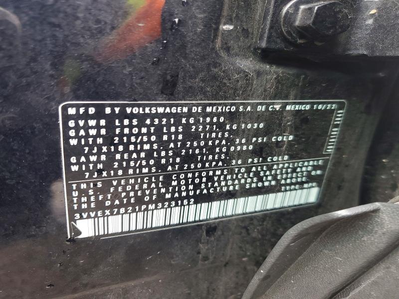 Aukcja sprzedaży 2023 Volkswagen Taos, vin: 3VVEX7B21PM323152, numer aukcji: 77665385