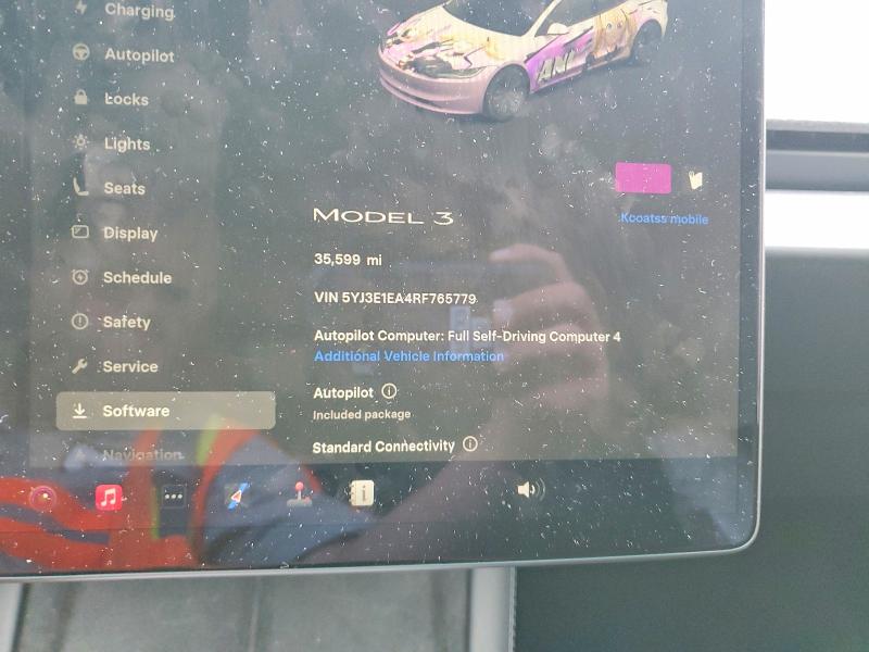 2024 Tesla Model 3 მანქანა იყიდება აუქციონზე, vin: 5YJ3E1EA4RF765779, აუქციონის ნომერი: 75768755