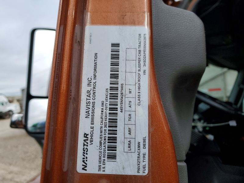 77365075 :رقم المزاد ، 3HSDZAPR5SN542875 vin ، 2025 International Lt625 مزاد بيع