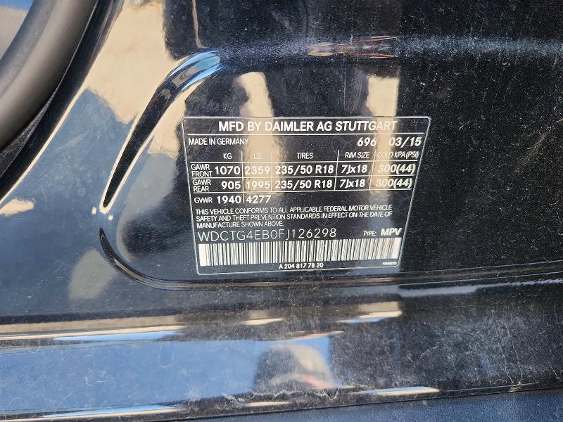 Aukcja sprzedaży 2015 Mercedes-benz Gla, vin: WDCTG4EB0FJ126298, numer aukcji: 77347275