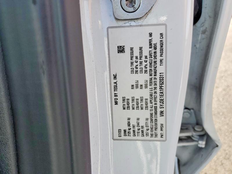 2023 Tesla Model 3 მანქანა იყიდება აუქციონზე, vin: 5YJ3E1EA1PF620311, აუქციონის ნომერი: 78333635