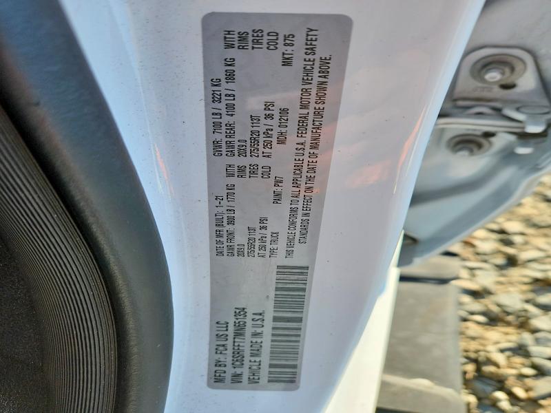 Продаж на аукціоні авто 2021 Ram 1500, vin: 1C6SRFFT7MN651354, номер лоту: 77354335