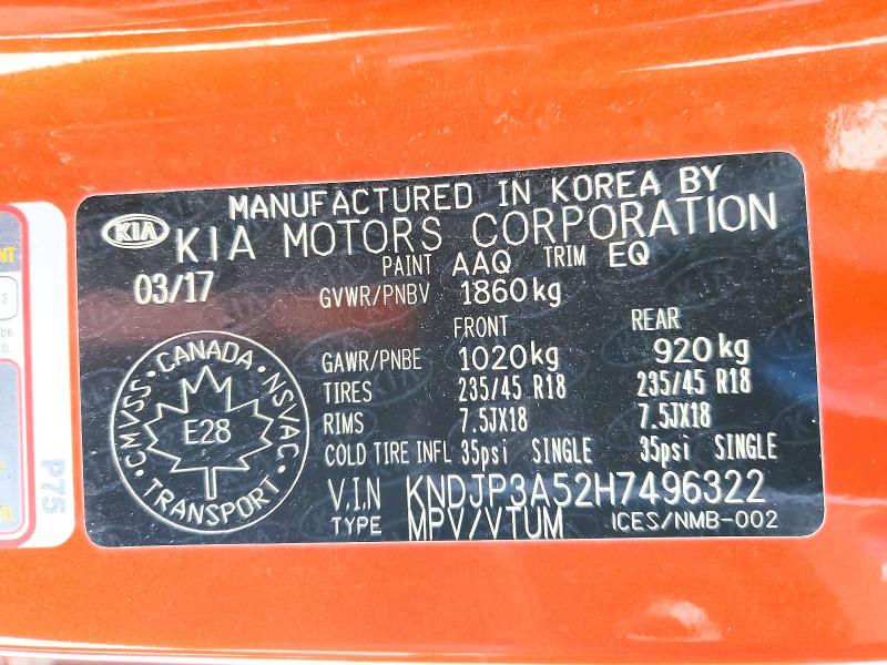 78253985 :رقم المزاد ، KNDJP3A52H7496322 vin ، 2017 Kia Soul مزاد بيع