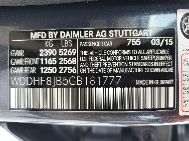 76939515 :رقم المزاد ، WDDHF8JB5GB181777 vin ، 2016 Mercedes-benz E مزاد بيع