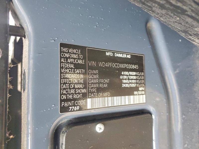 Продажа на аукционе авто 2019 Mercedes-benz Sprinter 2, vin: WD4PF0CDXKP030845, номер лота: 77529425